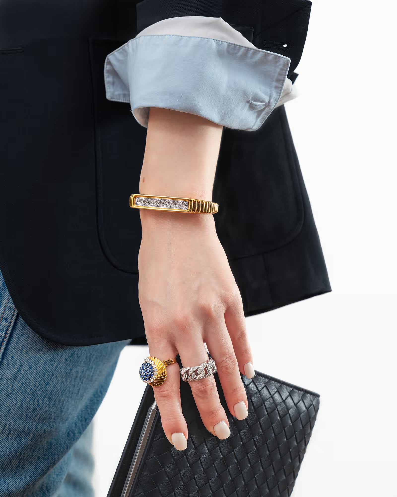 Blue Sapphire and Diamond Cocktail Ring