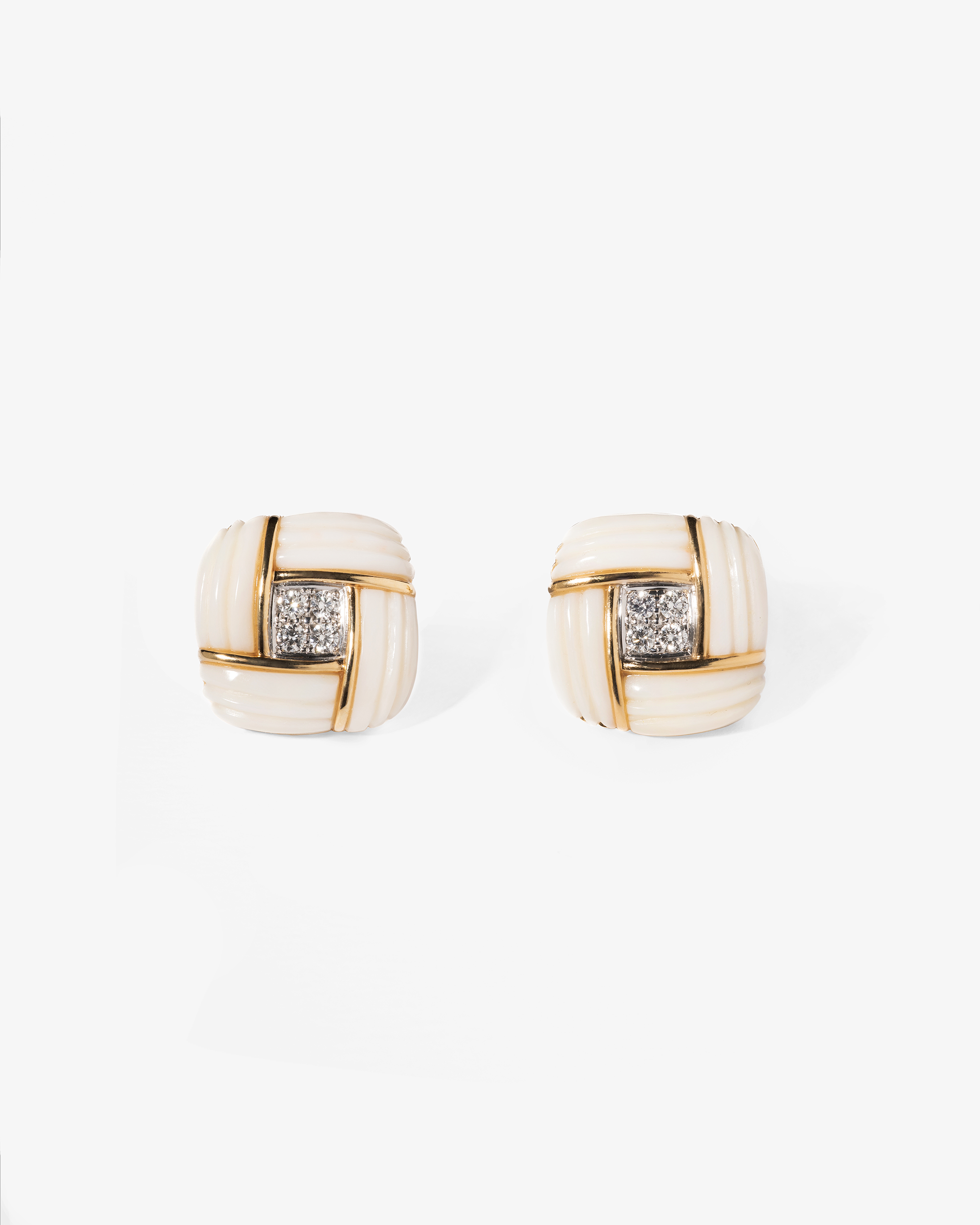 White Coral Diamond Earrings