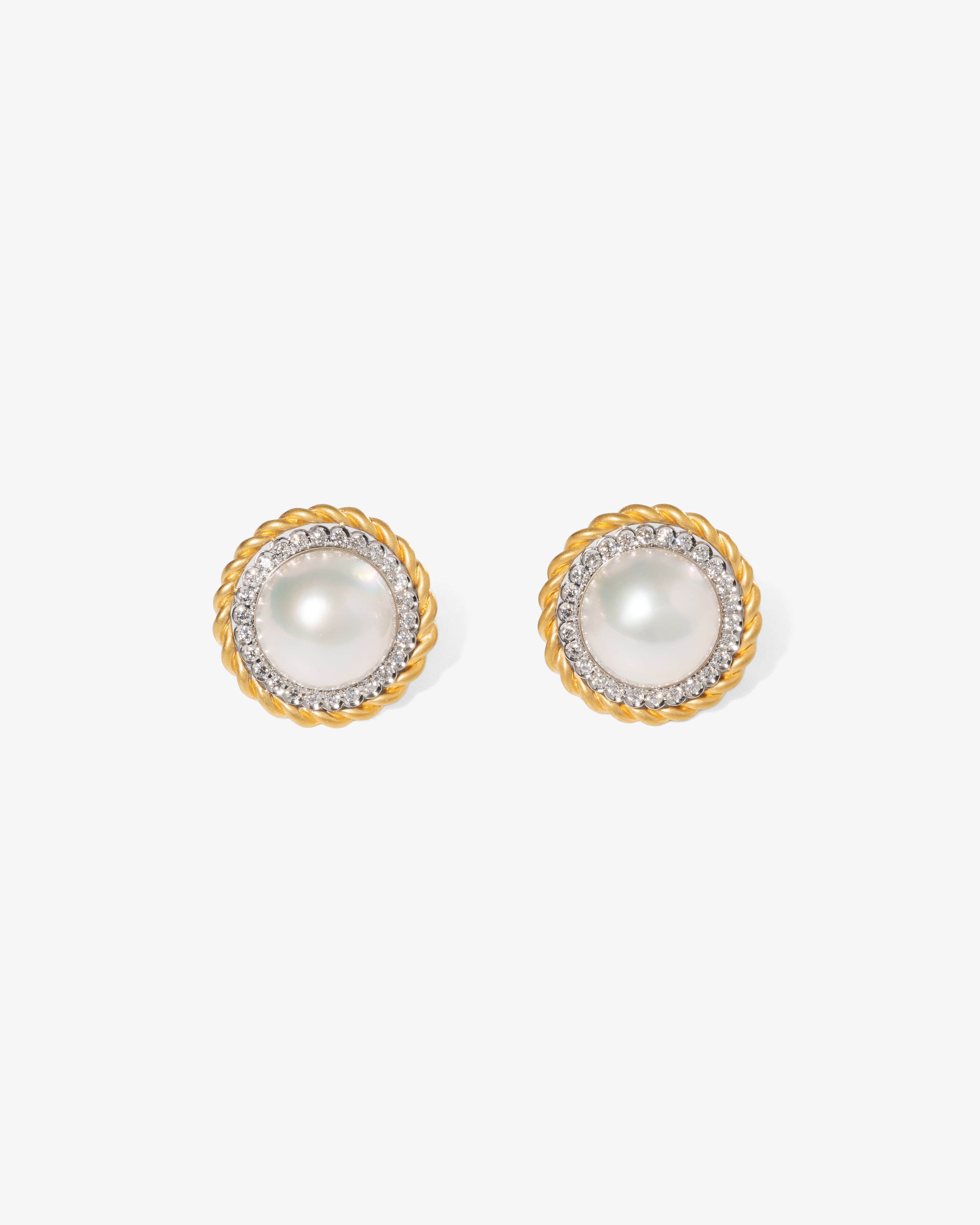 Mabe Pearl Diamond Earrings