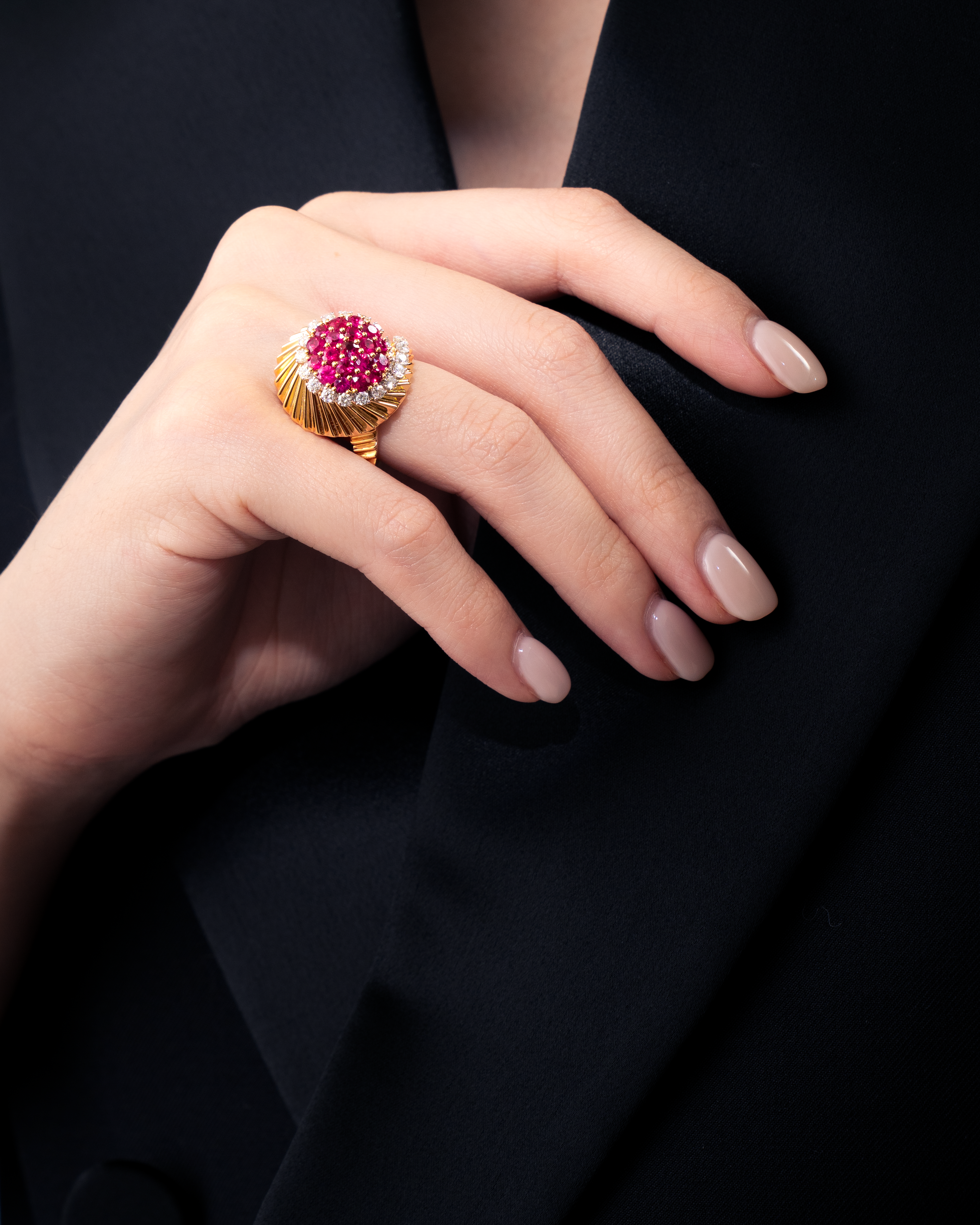 Ruby and Diamond Cocktail Ring