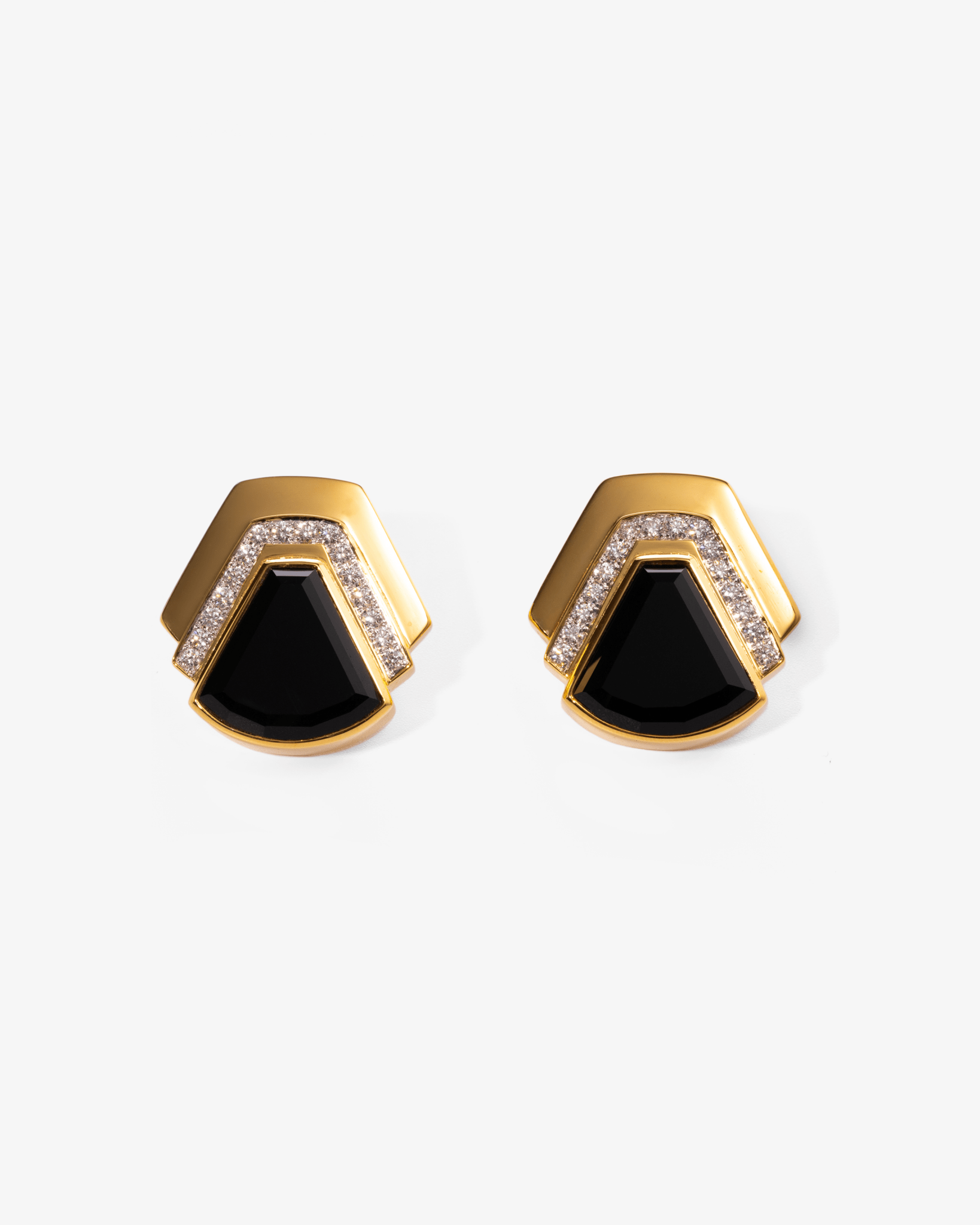 Black Onyx Diamond Earrings - NEW VINTAGE