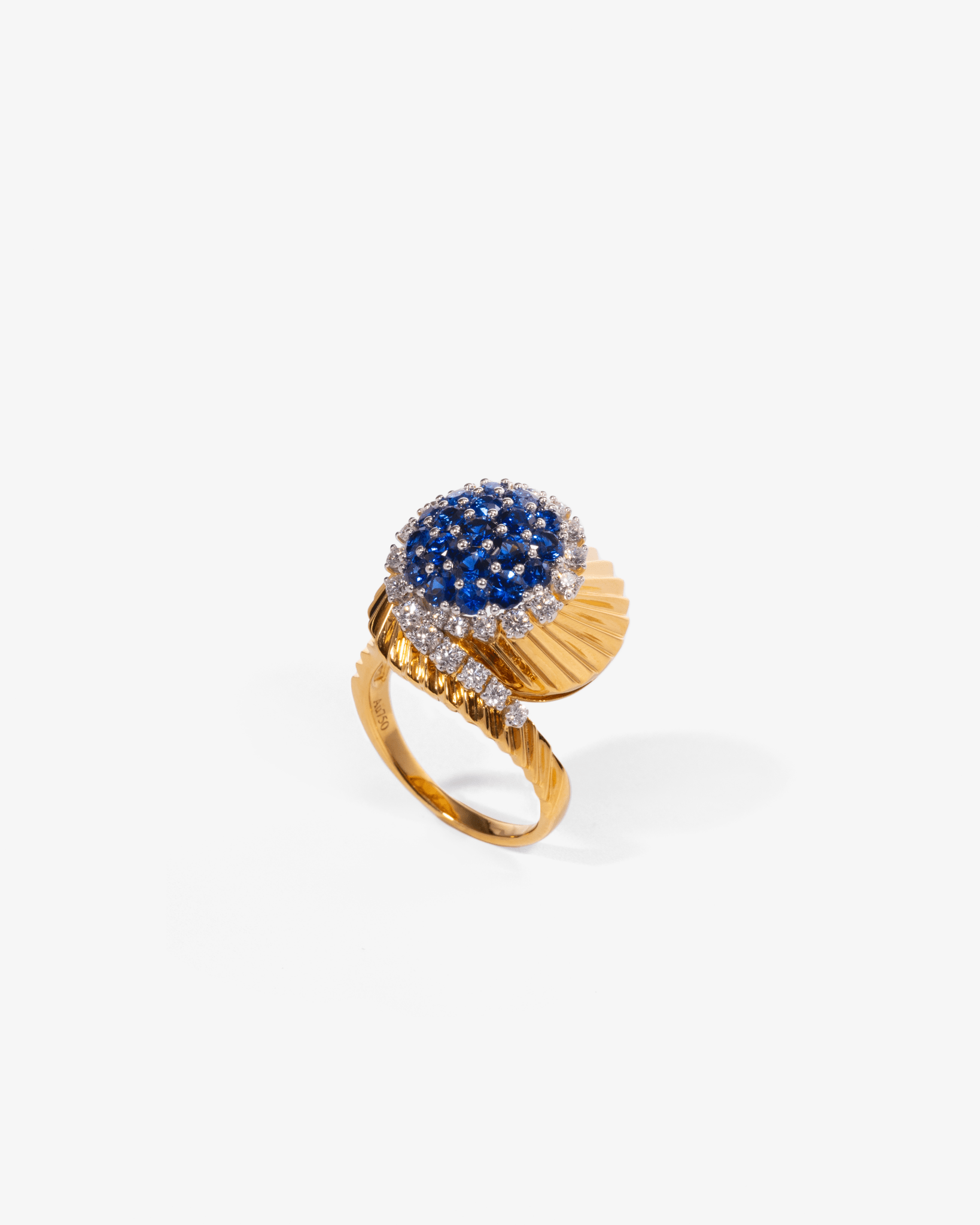 Blue Sapphire and Diamond Cocktail Ring - NEW VINTAGE