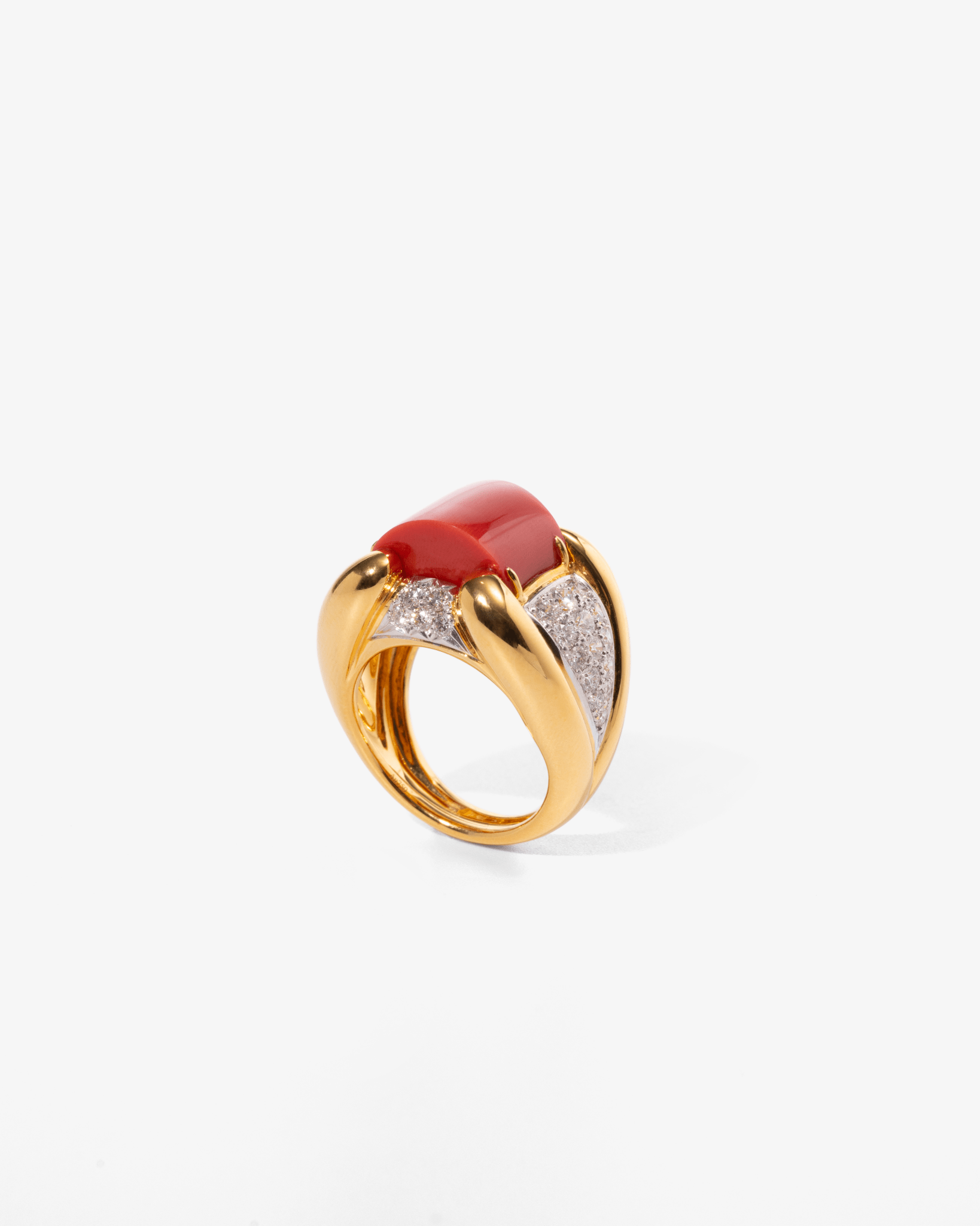 Coral Diamond Cocktail Ring - NEW VINTAGE
