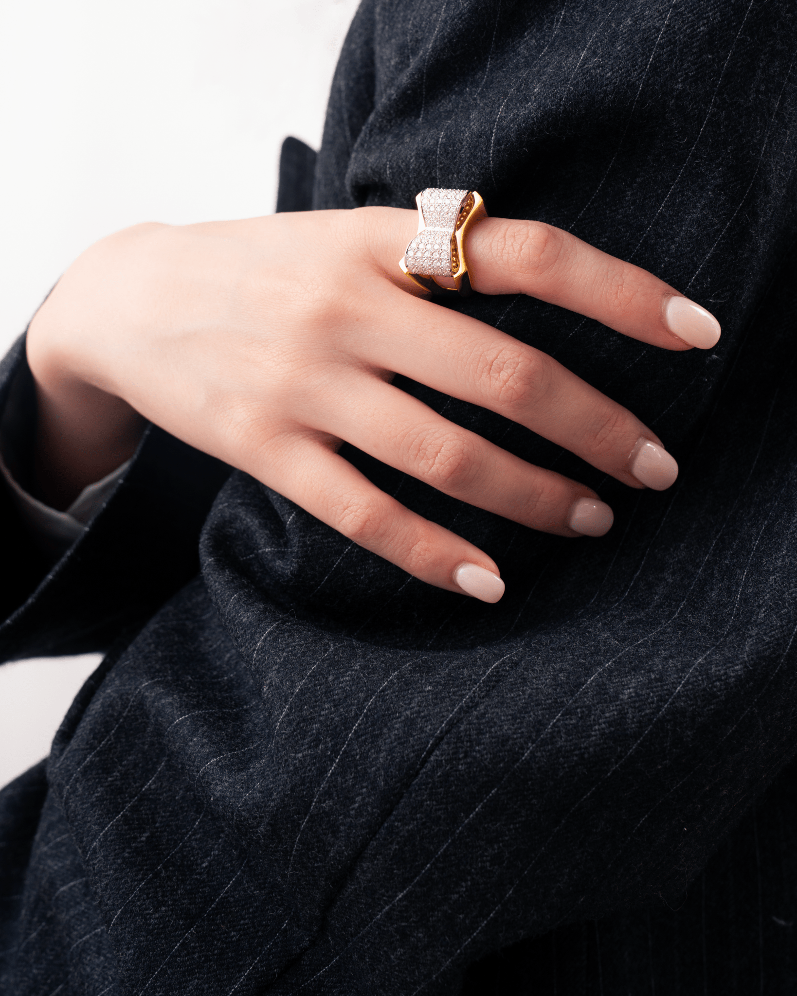 Diamond Bowtie Cocktail Ring - NEW VINTAGE