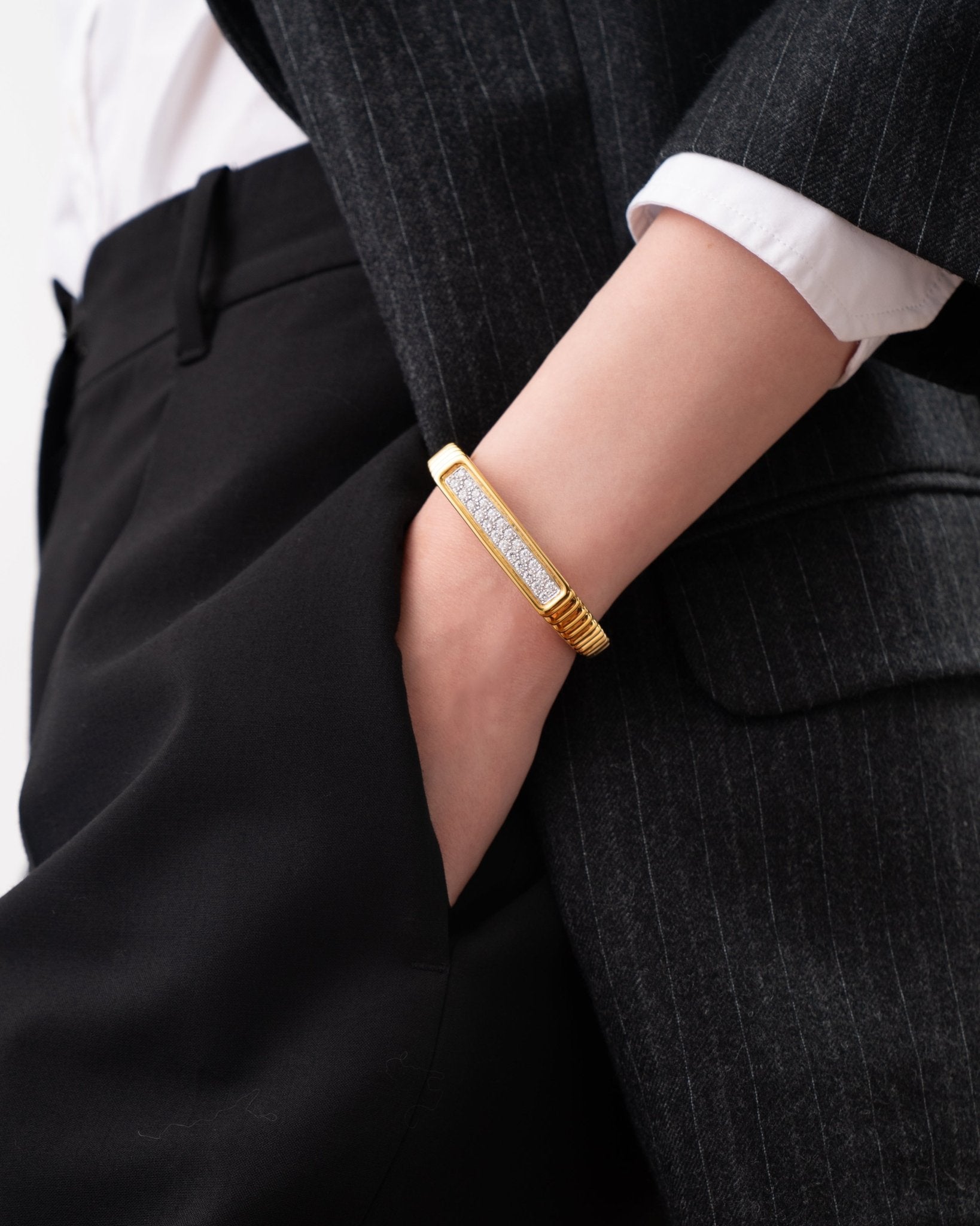 Diamond Cuff Bangle - NEW VINTAGE