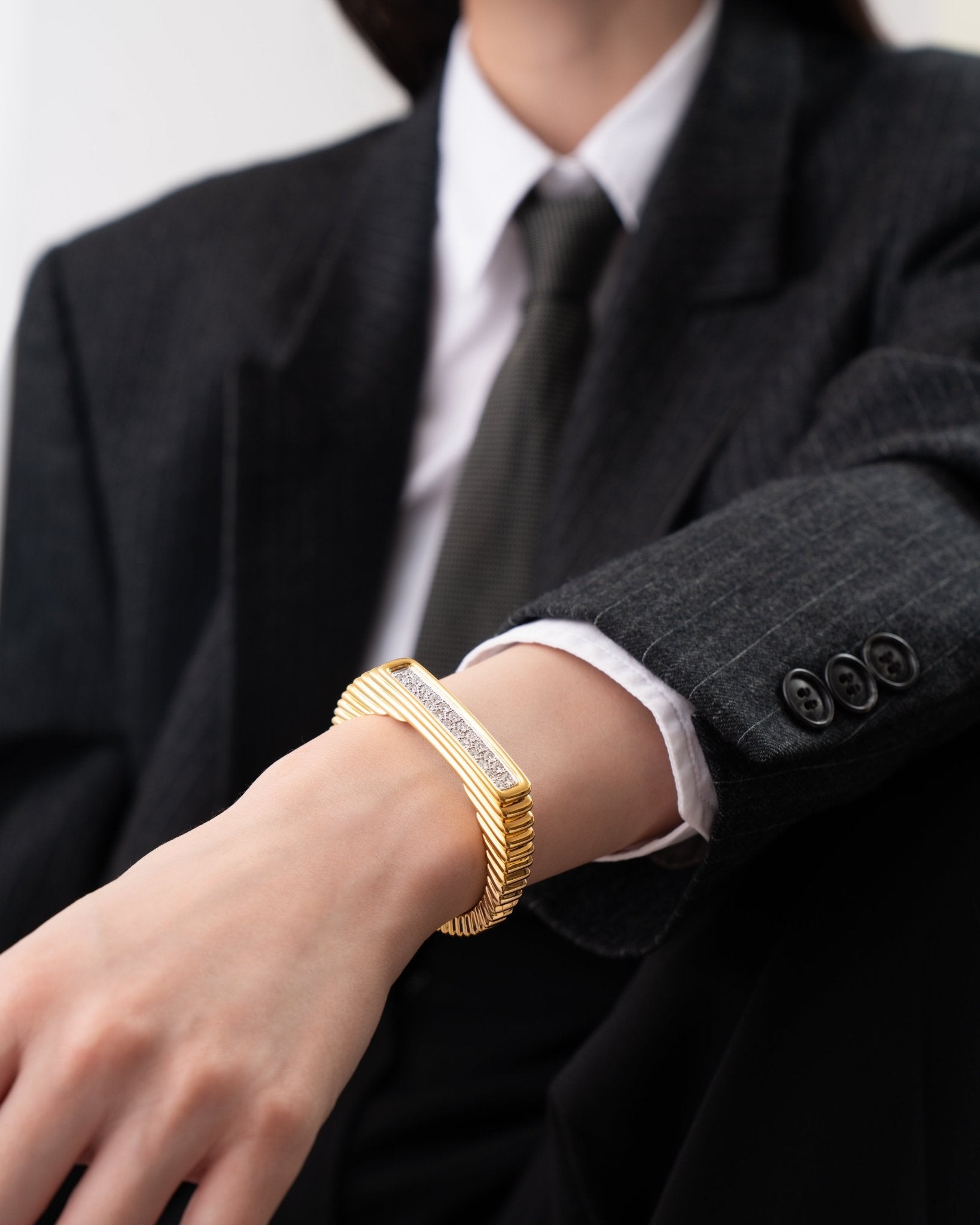 Diamond Cuff Bangle - NEW VINTAGE