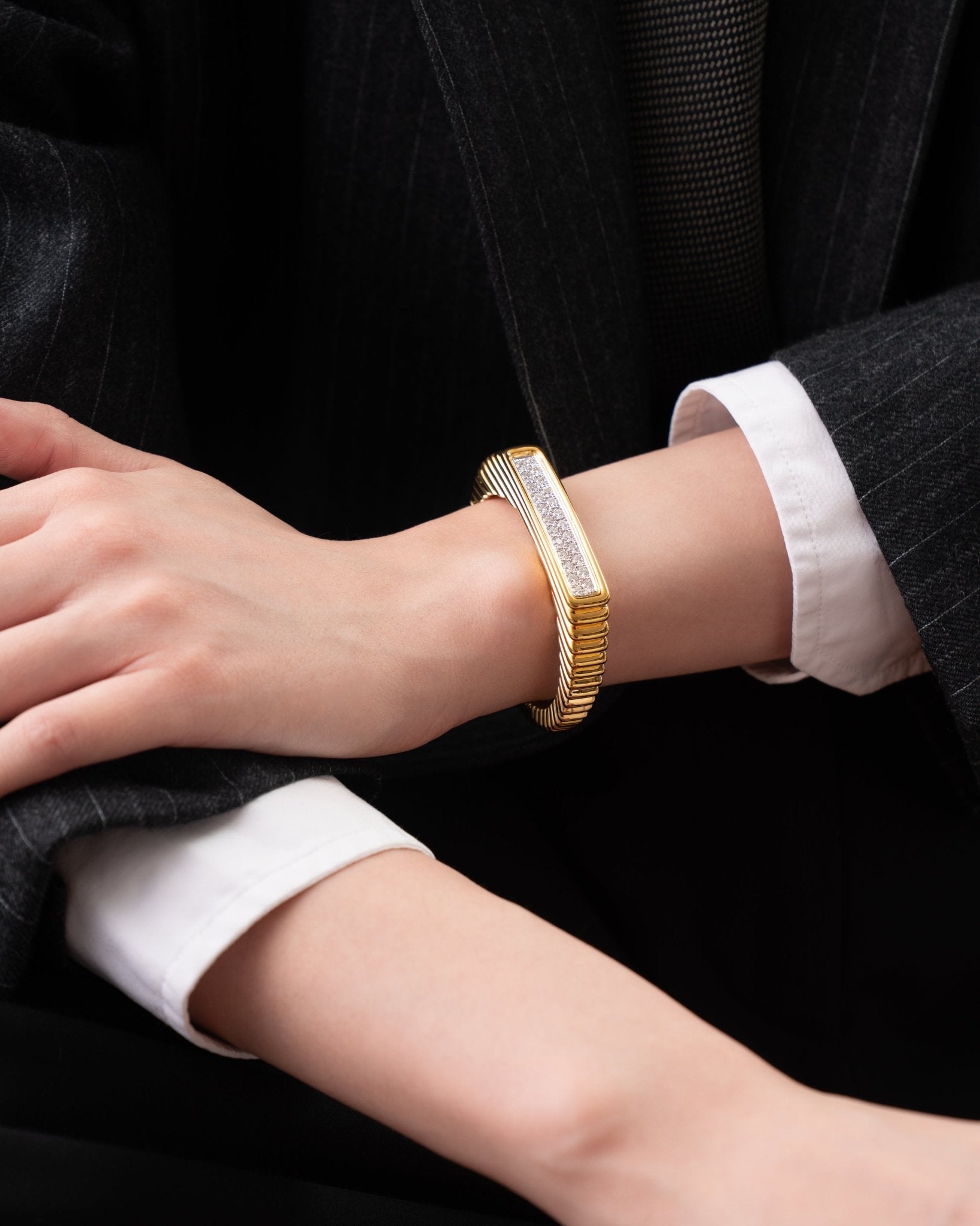 Diamond Cuff Bangle - NEW VINTAGE