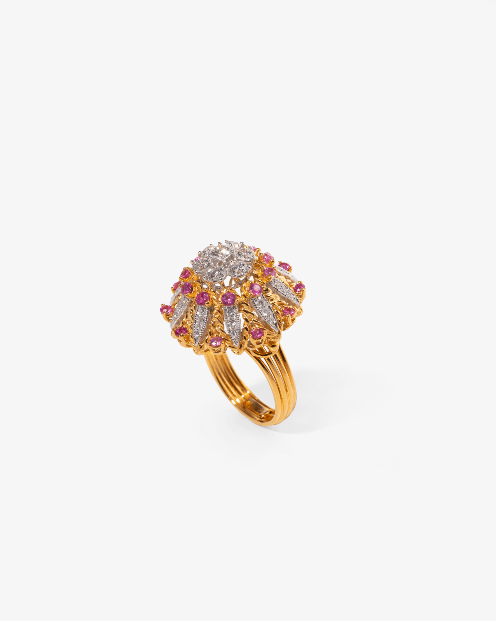 Pink Sapphire and Diamond Cocktail Ring - NEW VINTAGE